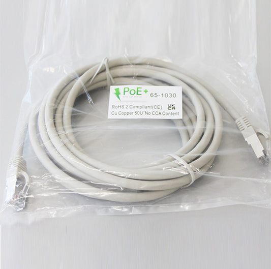 Cable Cat 6a RJ45, A/B both S/FTP Grey Patch Lead 3m Long