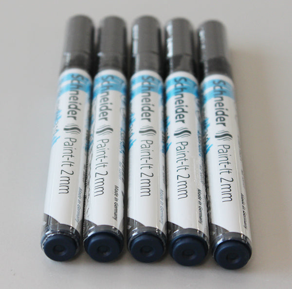 Marker Pen, Acrylic, 2mm Black (Pack of 5)